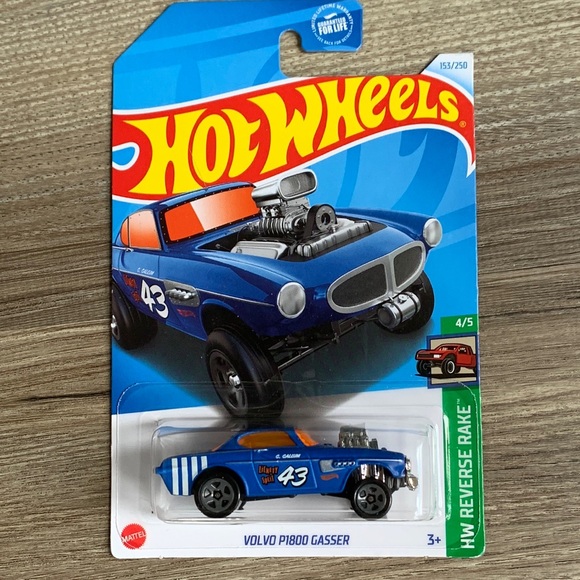 Hot Wheels Volvo P1800 Gasser HW Reverse Rake HotWheels Mainline Car 2024 New - Picture 2 of 7